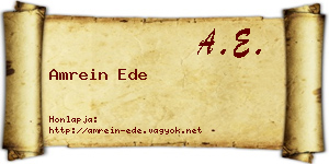 Amrein Ede névjegykártya